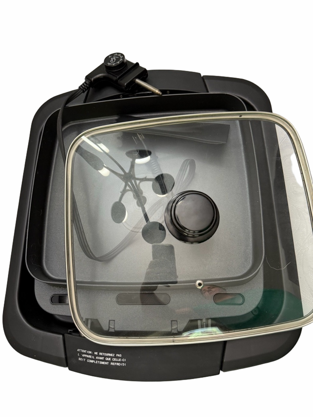 Wolfgang Puck Electric Nonstick Skillet with Glass Lid Black